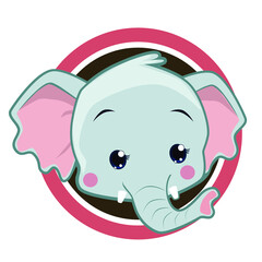 head elephant mascot cartoon in vector