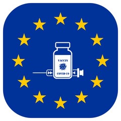 Vaccination contre la Covid-19, drapeau europ&eacute;en
