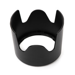 Black plastic lens hood