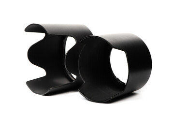Black plastic lens hood