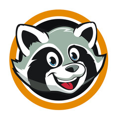 head raccoon mascot cartoon in vector © Elza