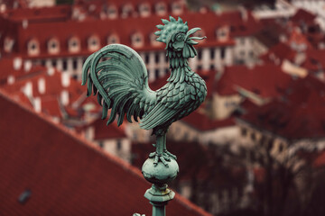 Bronze Weathercock in Praha city © Erika Parfenova