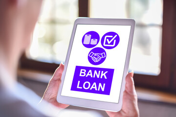 Bank loan concept on a tablet