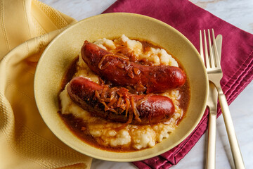 Sausage and Mashed Potatoes - 421240495