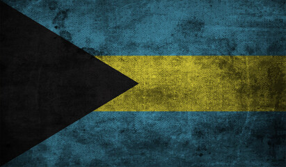 Grunge Bahamas flag. Bahamas flag with waving grunge texture.
