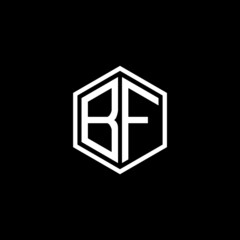 BF letter icon design on black background. Creative letter BF/B F logo design.