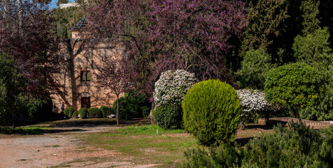park near Alhambra in Granada, Spain