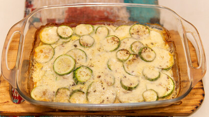 Close view of a tasty vegetarian lasagna