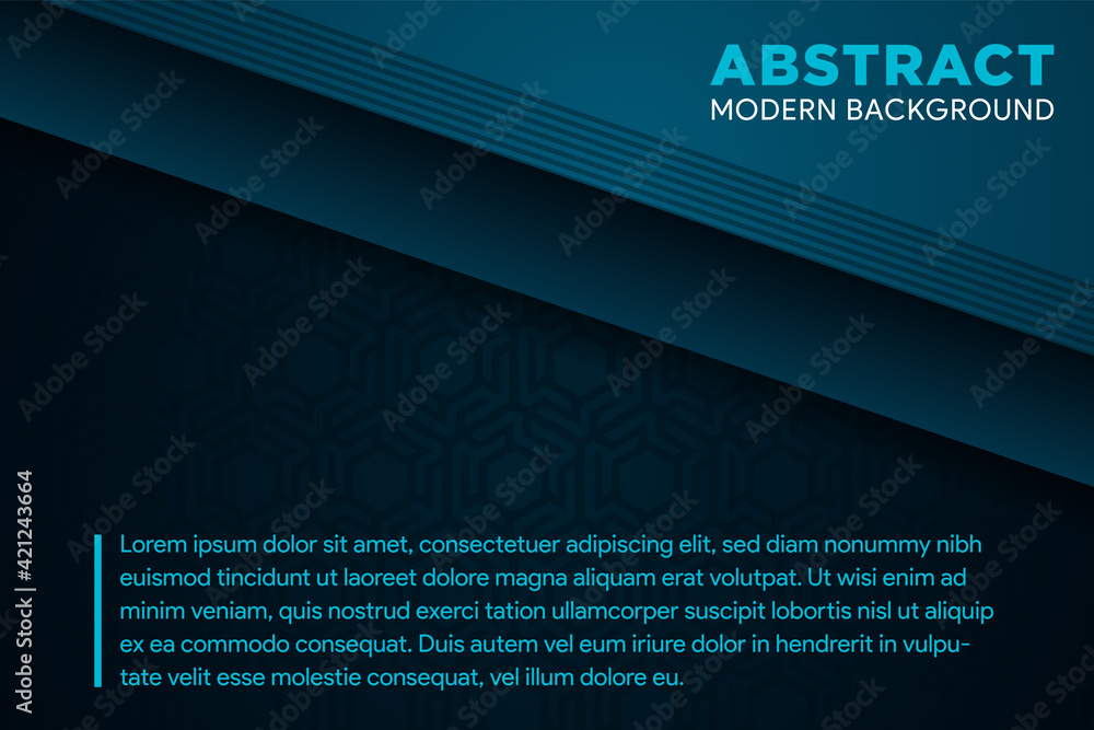 Poster blurred background. diagonal stripe and transparency hexagonal patterns. abstract dark blue gradient