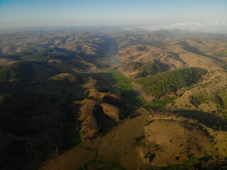 aerial view of the mountains