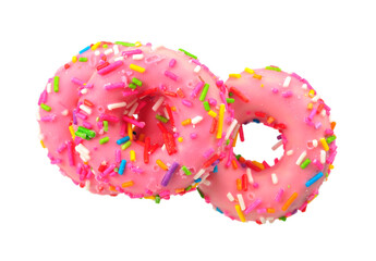 colorful donuts isolated on white background. stock photo