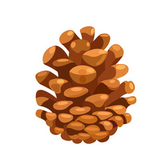 Pine cone. Icon. Vector illustration isolated on white background.