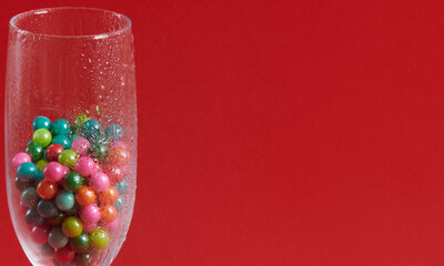 wine glass stands with round colored balls