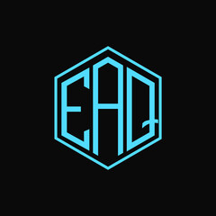 EAQ polygon letter icon design on BLACK background.Creative letter
EAQ-E A Q logo design. EAQ initials Polygon Logo design.