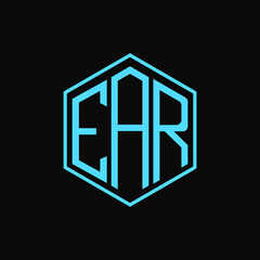 EAR polygon letter icon design on BLACK background.Creative letter
EAR-E A R logo design. EAR initials Polygon Logo design.