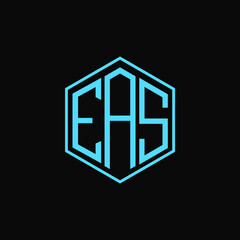 EAS polygon letter icon design on BLACK background.Creative letter
EAS-E A S logo design. EAS initials Polygon Logo design.