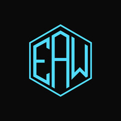 EAW polygon letter icon design on BLACK background.Creative letter
EAW-E A W logo design. EAW initials Polygon Logo design.