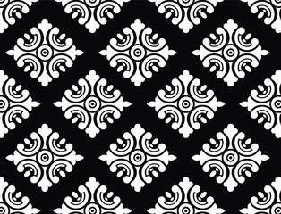 Geometric Indonesian batik motifs with distinctive Balinese floral pattern