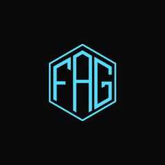 FAG poligon letter icon design on BLACK background.Creative letter FAG/ F A G logo design.