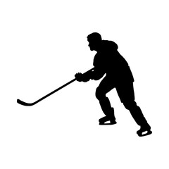 Obraz premium Hockey Player Silhouette