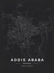 Map of Addis Abeba, Ethiopia
