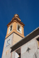 Fototapeta na wymiar Bell tower of the Parroquia Nuestra Señora de los Ángeles de Serra, Valencia, Spain