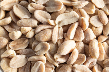 Peeled peanuts background food photography