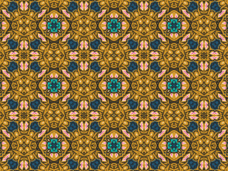 Wallpaper Geometric Ornament Abstract Pattern Green, Black, Blue, and Gold Yellow for Print and Background. Geometric Tile Digital Paper.