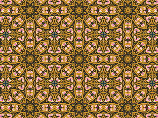 Wallpaper Geometric Ornament Abstract Pattern Green, Black, Blue, and Gold Yellow for Print and Background. Geometric Tile Digital Paper.