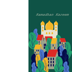 Islamic background ramadan style flat design