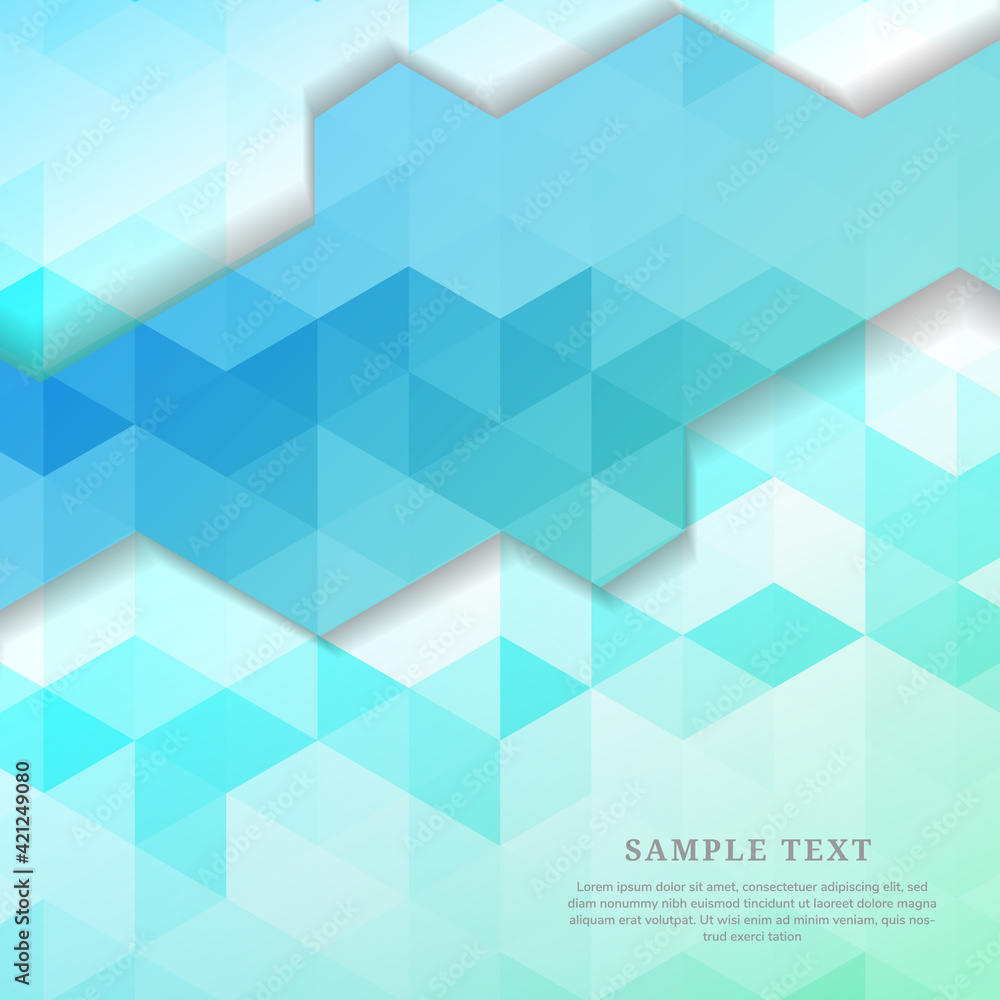 Aufkleber abstract blue gradient color geometric hexagon pattern background and texture with copy space.