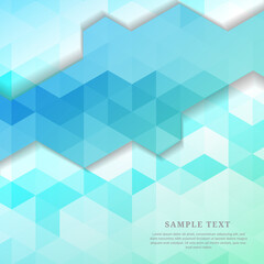 Abstract blue gradient color geometric hexagon pattern background and texture with copy space.