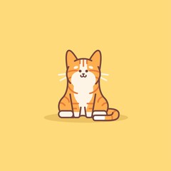 Fototapeta premium cute orange cat illustration