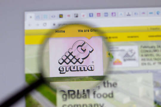 New York, USA - 18 March 2021: Gruma company logo icon on website, Illustrative Editorial.