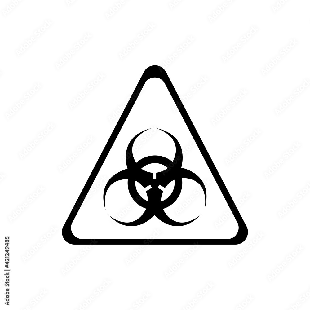 Poster attention biological dangerous black element. warning sign. pictogram for web page, mobile app, prom