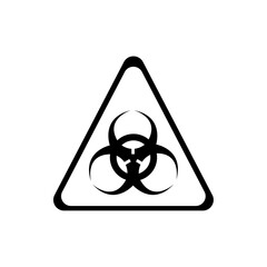 Attention biological dangerous black element. Warning sign. Pictogram for web page, mobile app, promo. UI UX GUI design element.