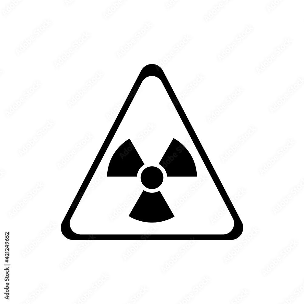 Poster attention radioactive substances black element. warning sign. pictogram for web page, mobile app, pr