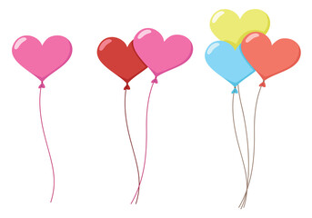 Fototapeta na wymiar balloons in the shape of heart, Celebration with balloon concept.