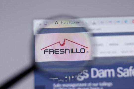 New York, USA - 18 March 2021: Fresnillo company logo icon on website, Illustrative Editorial.