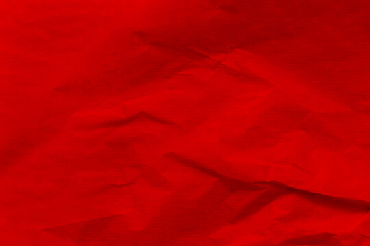 Crumpled Red Craft Paper Background Texture