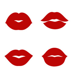 Set of simple icons with lips