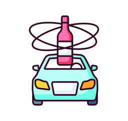 color icon, car accident, Drunk Driver