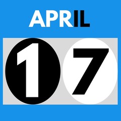 April 17 . Modern daily calendar icon .date ,day, month .calendar for the month of April