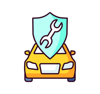 color icon, car accident, insurance policy