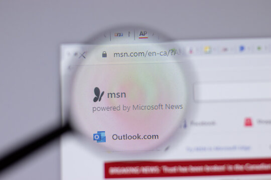 New York, USA - 18 March 2021: MSN company logo icon on website, Illustrative Editorial.