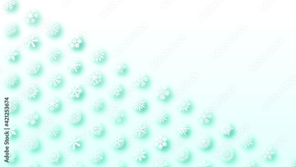 Poster abstract background winter with snowflakes shadows vector design style template