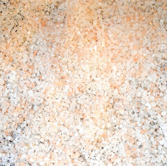 Himalayan salt background, top view . Pink salt crystals. Healthy food concept