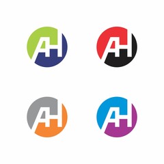 Abstract Initials Letters AH Logo Vector 001