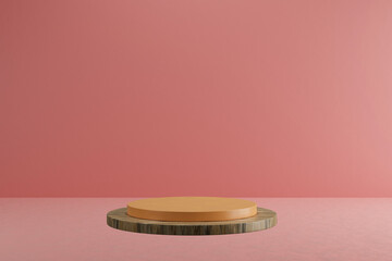 Minimal background, mock up with podium for product display,abstract white geometry shape, template...