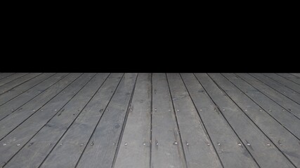 Wooden table perspective with black background